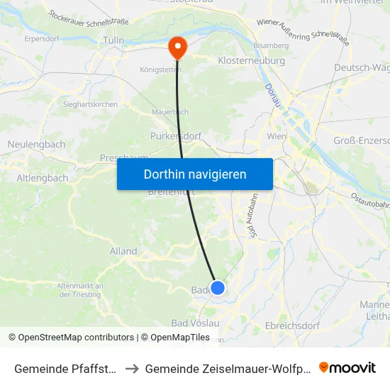 Gemeinde Pfaffstätten to Gemeinde Zeiselmauer-Wolfpassing map
