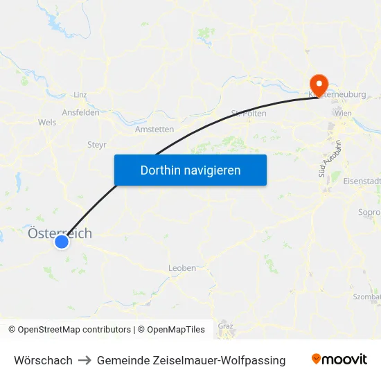 Wörschach to Gemeinde Zeiselmauer-Wolfpassing map