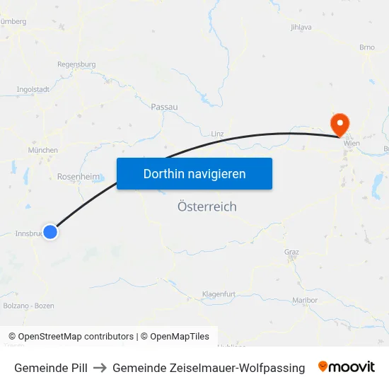 Gemeinde Pill to Gemeinde Zeiselmauer-Wolfpassing map
