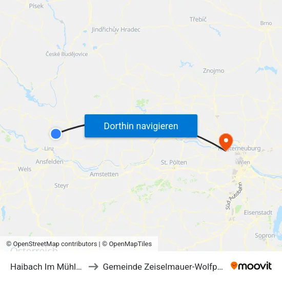 Haibach Im Mühlkreis to Gemeinde Zeiselmauer-Wolfpassing map