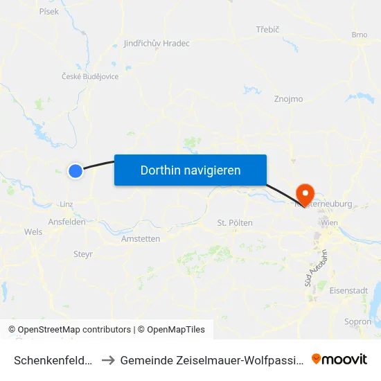 Schenkenfelden to Gemeinde Zeiselmauer-Wolfpassing map