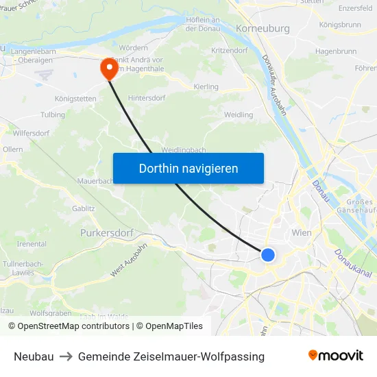 Neubau to Gemeinde Zeiselmauer-Wolfpassing map