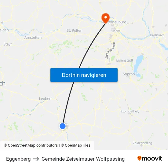 Eggenberg to Gemeinde Zeiselmauer-Wolfpassing map