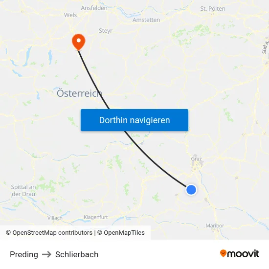 Preding to Schlierbach map