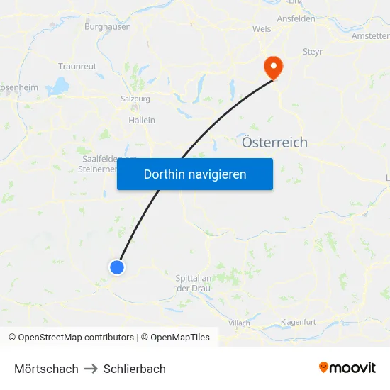 Mörtschach to Schlierbach map