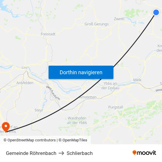 Gemeinde Röhrenbach to Schlierbach map