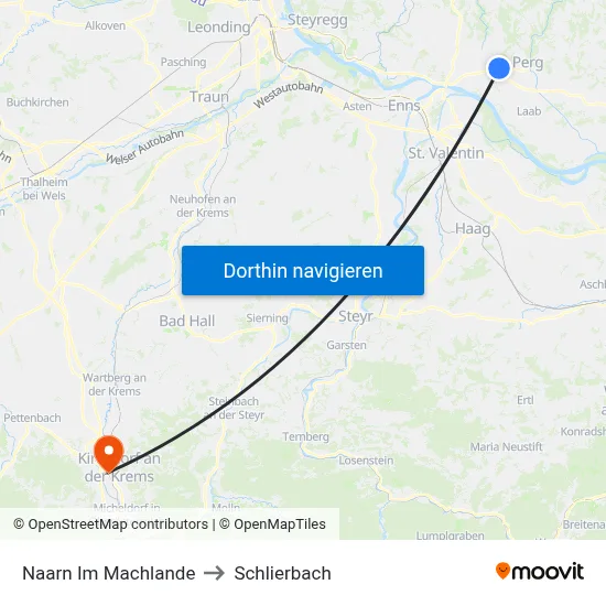 Naarn Im Machlande to Schlierbach map