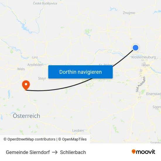 Gemeinde Sierndorf to Schlierbach map