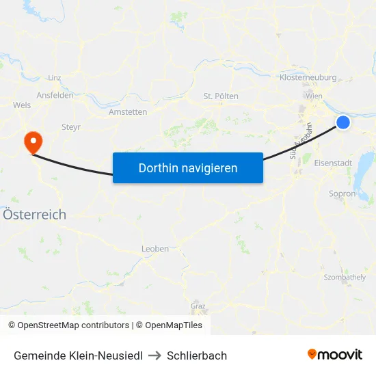 Gemeinde Klein-Neusiedl to Schlierbach map