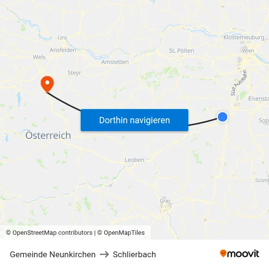 Gemeinde Neunkirchen to Schlierbach map
