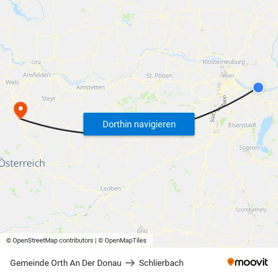 Gemeinde Orth An Der Donau to Schlierbach map