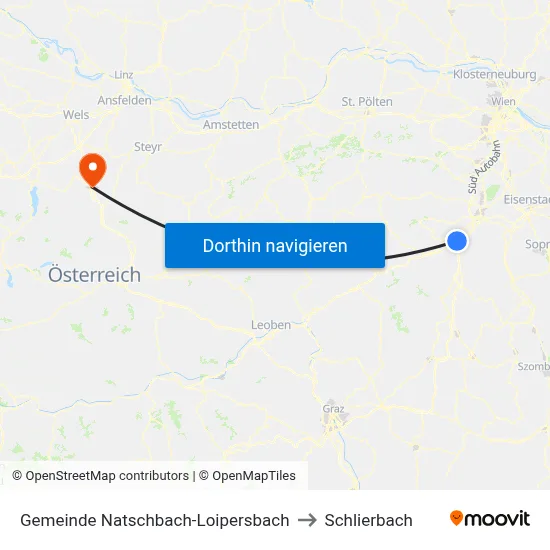 Gemeinde Natschbach-Loipersbach to Schlierbach map
