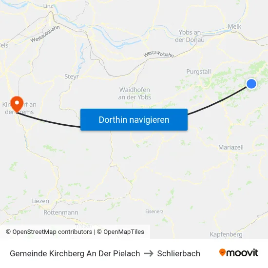 Gemeinde Kirchberg An Der Pielach to Schlierbach map