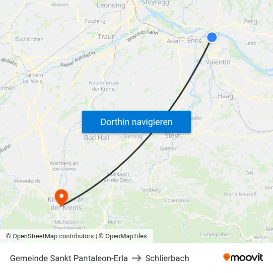 Gemeinde Sankt Pantaleon-Erla to Schlierbach map