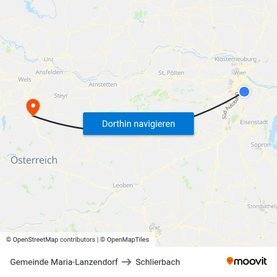 Gemeinde Maria-Lanzendorf to Schlierbach map