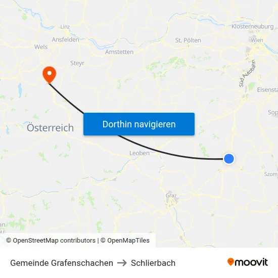 Gemeinde Grafenschachen to Schlierbach map