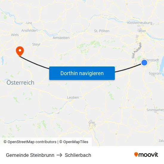 Gemeinde Steinbrunn to Schlierbach map