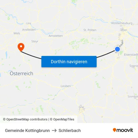 Gemeinde Kottingbrunn to Schlierbach map