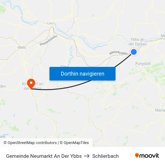 Gemeinde Neumarkt An Der Ybbs to Schlierbach map