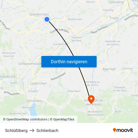 Schlüßlberg to Schlierbach map