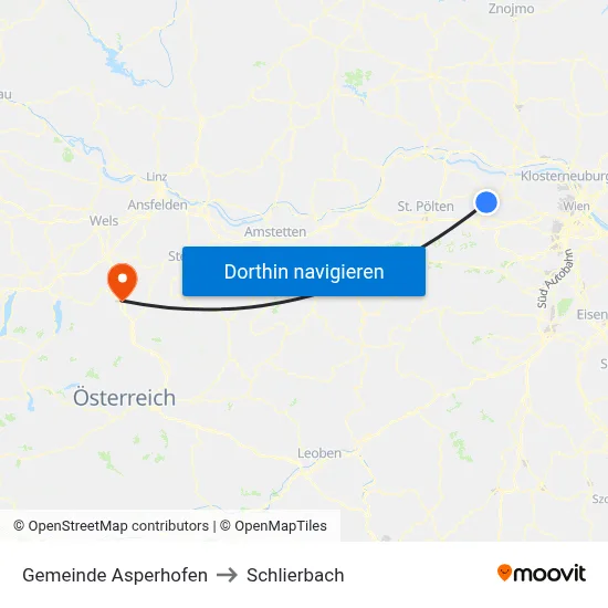 Gemeinde Asperhofen to Schlierbach map