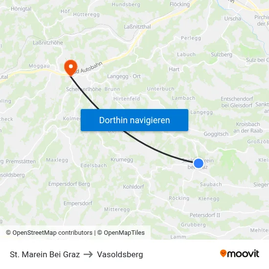 St. Marein Bei Graz to Vasoldsberg map