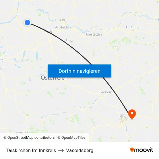 Taiskirchen Im Innkreis to Vasoldsberg map
