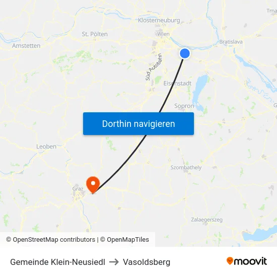 Gemeinde Klein-Neusiedl to Vasoldsberg map