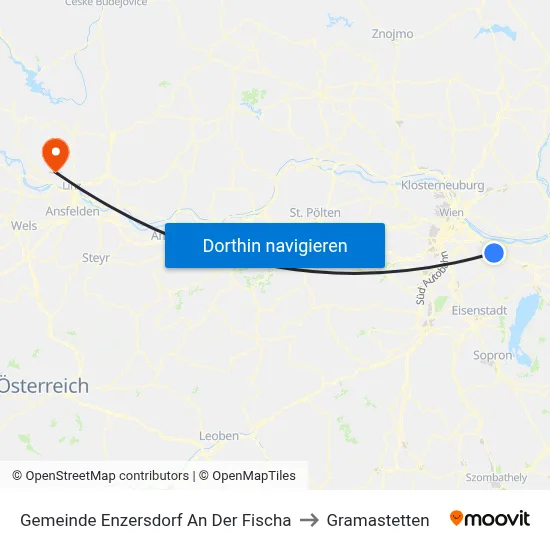 Gemeinde Enzersdorf An Der Fischa to Gramastetten map