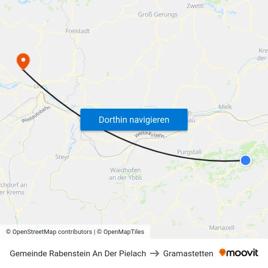Gemeinde Rabenstein An Der Pielach to Gramastetten map