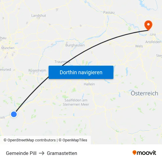 Gemeinde Pill to Gramastetten map