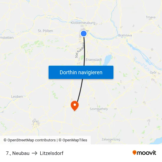7., Neubau to Litzelsdorf map