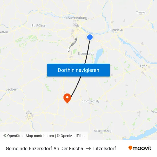Gemeinde Enzersdorf An Der Fischa to Litzelsdorf map