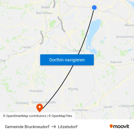 Gemeinde Bruckneudorf to Litzelsdorf map