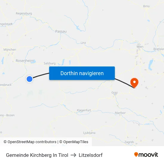 Gemeinde Kirchberg In Tirol to Litzelsdorf map