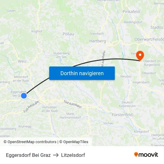 Eggersdorf Bei Graz to Litzelsdorf map