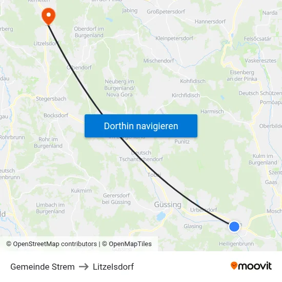 Gemeinde Strem to Litzelsdorf map