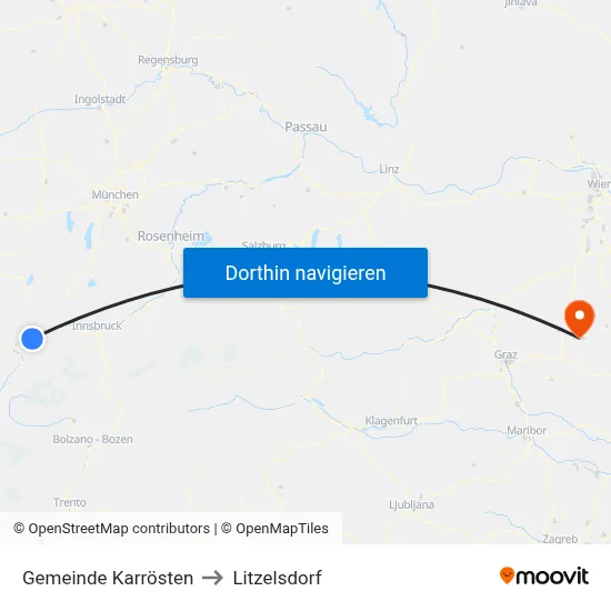 Gemeinde Karrösten to Litzelsdorf map