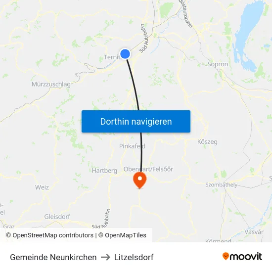 Gemeinde Neunkirchen to Litzelsdorf map
