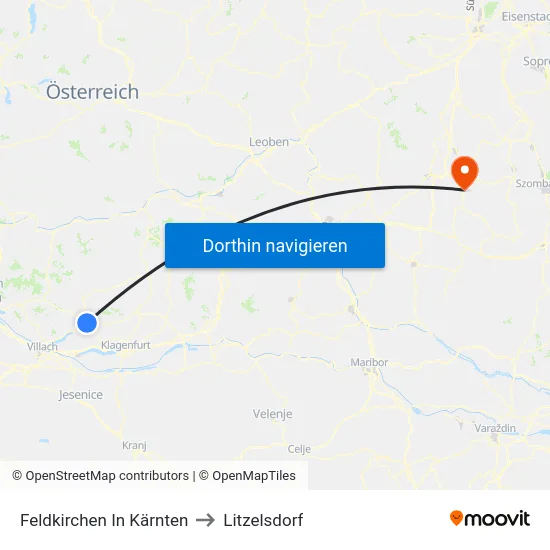 Feldkirchen In Kärnten to Litzelsdorf map