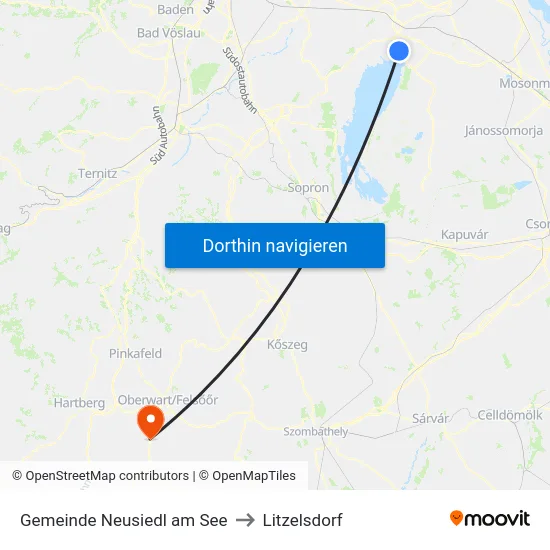 Gemeinde Neusiedl am See to Litzelsdorf map