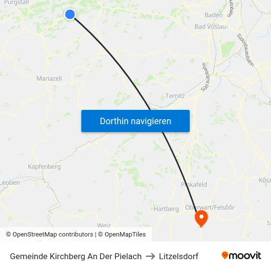 Gemeinde Kirchberg An Der Pielach to Litzelsdorf map