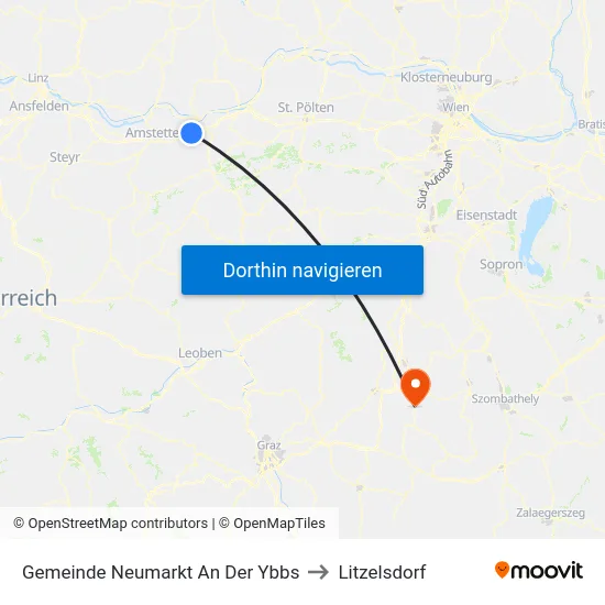 Gemeinde Neumarkt An Der Ybbs to Litzelsdorf map