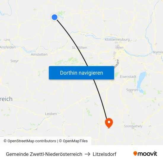 Gemeinde Zwettl-Niederösterreich to Litzelsdorf map