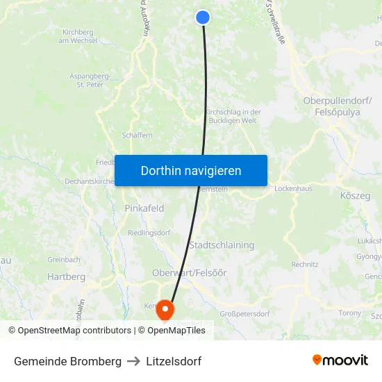 Gemeinde Bromberg to Litzelsdorf map