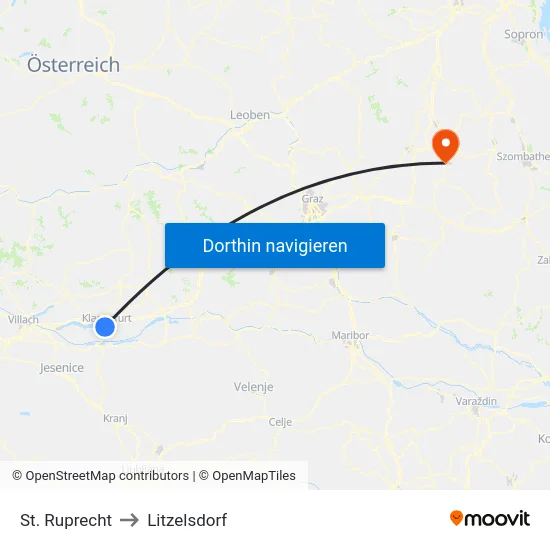 St. Ruprecht to Litzelsdorf map