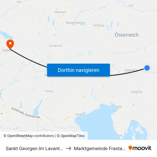 Sankt Georgen Im Lavanttal to Marktgemeinde Frastanz map