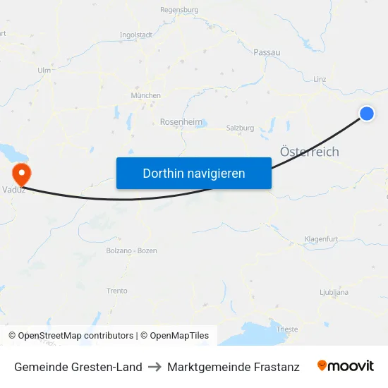 Gemeinde Gresten-Land to Marktgemeinde Frastanz map