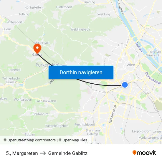 5., Margareten to Gemeinde Gablitz map