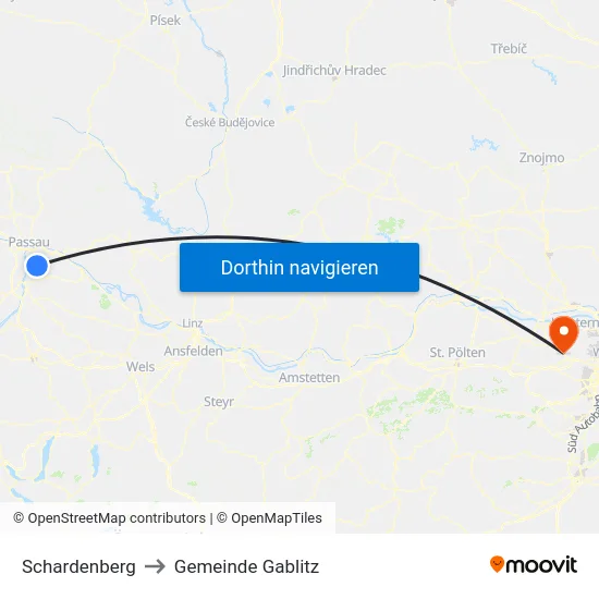 Schardenberg to Gemeinde Gablitz map